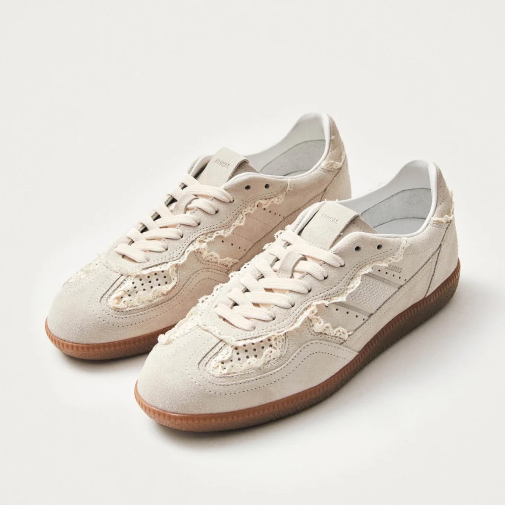 ALOHAS crochet cream leather sneakers